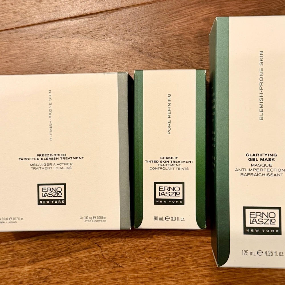 Erno Laszlo Freeze-Dried Blemish treatment, tinted skin treatment , mask